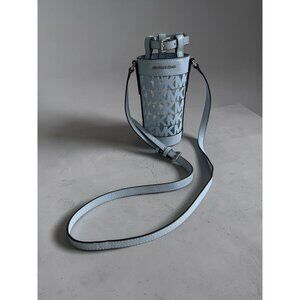 MICHAEL KORS Blue Leather Waterbottle Holder Crossbody Bag